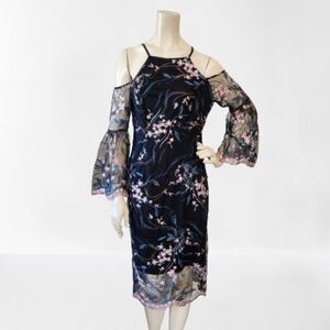 Nanette Lepore Dress Womens 4 Black Embroidered